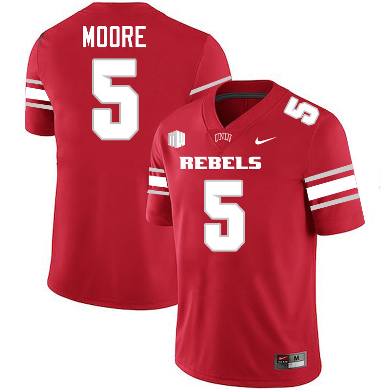 #5 Koy Moore UNLV Rebels College Football Jersey Stitched-Scarlet